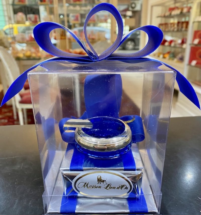 Cenicero individual cristal y plata