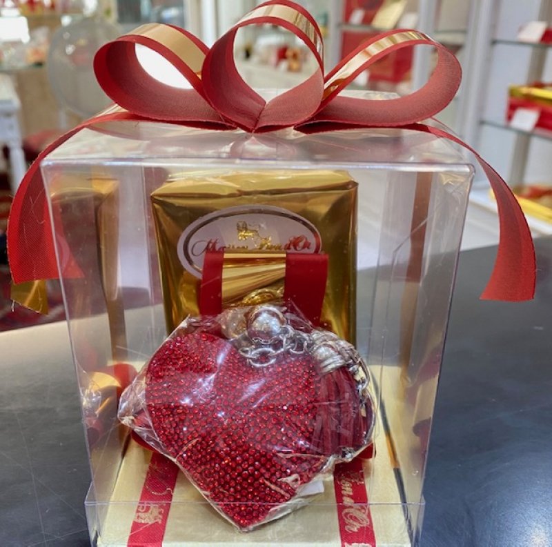 Llavero Corazon con strass, decorado