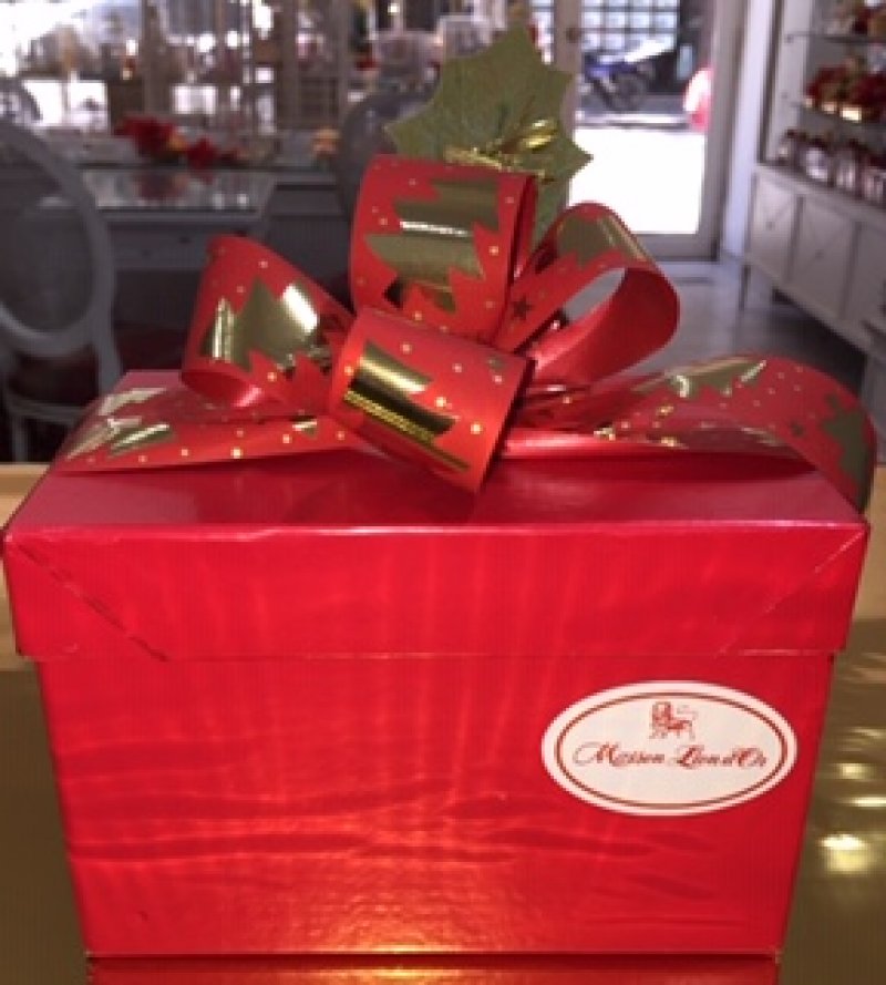 Conjunto Navideño decorado con moño y aplique 