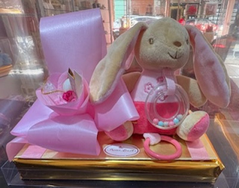 Canejita bebe cunero y sonajero