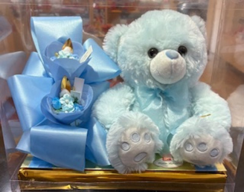 Osito con huella bordada