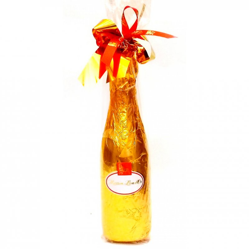 Botellita de chocolate decorada